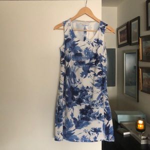 Conte of Florence blue and white shirt dress
